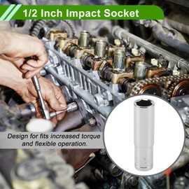 HOPESPANNER Universal 78mm Impact Socket Durable Hardware Tool Chrome Vanadium Steel 1 Pcs 6 Point 15mm for Car Motorcycle Dirtbike Repair Deep