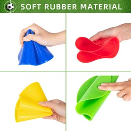 Vhxorrz Poly Spot Markers 9 inch 15 Pcs Non-Slip Rubber Agility Markers Flat Field Cones Floor Dots for Football, Soccer, Basketball Training Markers, School Activities, Exercise Drills