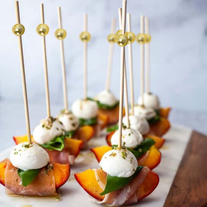 100PCS Fancy Toothpicks for Appetizers, Gold Cocktail Picks for Party