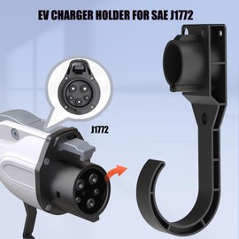 EASYIKI EV Charger Holder for SAE J1772, Wall Connector Holster, Electric Vehicle Charger Nozzle Holster Dock, Wall Mount EV Charger Cable Holder for All J1772 EVs