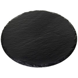 K-World 9.8 inches (25 cm) Round Plate Round Plate Natural Stone Slate Board