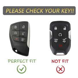 Key Fob Cover for Chevy GMC 6 Buttons Soft TPU with Leather Keychain Key Fob Remote Case Fit for Chevy Tahoe Suburban GMC Hummer EV Yukon XL Denali 2021 2022 2023丨13541565 13537962 13548431丨 (White)