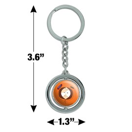 GRAPHICS & MORE South Park Kenny Roughed Up Keychain Spinning Round Chrome Plated Metal