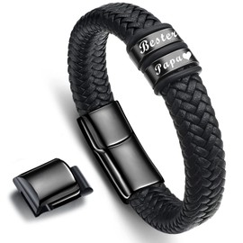 Father's Day Gift Dad Gift Dad – Gifts for Dad – Engraved "Bester Papa" DAD Leather Bracelet Gift for Dad Father, Leather