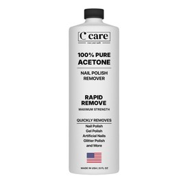 100% Pure Acetone Nail Polish Remover | Professional Quality | Easy To Use | Rapidly Removes Natural, Gel, Acrylic, and Glitter Nails | 8 Fl oz