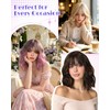 Purple Ombre Short Wavy Bob Wig with Bangs, 14 Inch