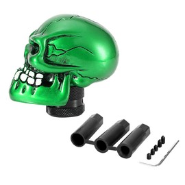 EVGATSAUTO Skull Gear Shift Knob, Skeleton Skull Head Car Modified Gear Shift Knob Stick Lever Shifter Universal car Manual Gear Shift knob Skull Shift Head(Green)