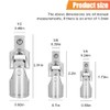 ZIMISI 3PCS Universal Joint Socket Set, 1/4", 3/8", 1/2" Drive