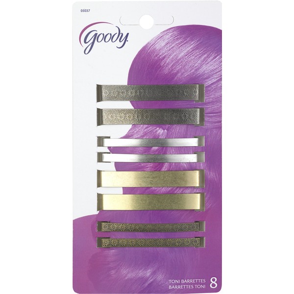 Goody Classics Metal Hair Barettes, 2 3/8 Inches, 8 Count (Pack of 2)