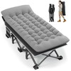 Fragess Portable Camping Cot, 32" Extra Wide Camping Cots for