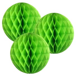 Paper Honeycomb Balls (Pack of 3) Christmas Tree Decorations Birthday Wedding Baby Shower St Patrick's Day Decorations Banner Bunting (12" (30cm), Spring Green)