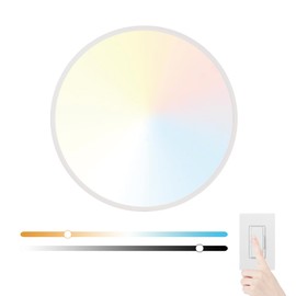 Stkzenod 20 Inch Large LED Flush Mount Ceiling Light Fixture,45W,4600LM,3000K/4000K/6000K CCT Selectable,0.9 inch Super Slim Round Ceiling Light for Bedroom,Hallway,Kitchen (Dimmable White 1PK)