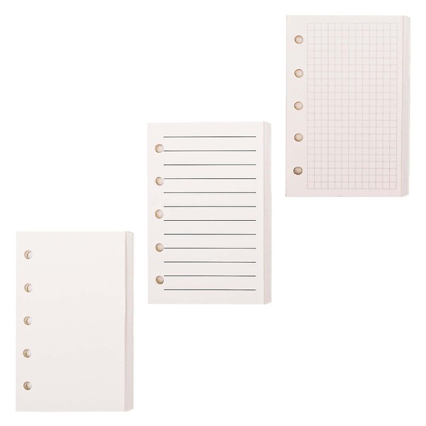 Mogoostry A8 5-Hole Punched Refill Paper, 3 Pack A8 Size