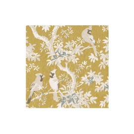 Caspari Scenic Songbirds Gold & Ivory Boxed Cocktail Napkins - 40 Per Box, 2 Boxes