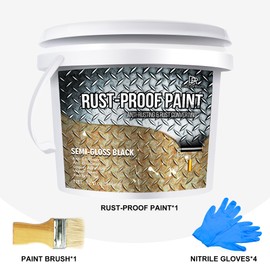 Rust Converter Paint - 32oz Water-Based Rust Reformer & Metal Primer, Semi-Gloss Black Rust Preventive Paint for Metal, Anti-Rust Coating Rust Paint Encapsulator for Maximum Rust, Corrosion Protection