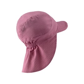 Sterntaler Girls' Peaked Cap with Neck Protection Printed with Dots Sun Hat, Velvet pink., 49