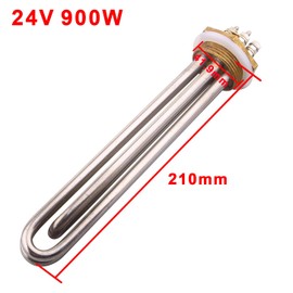 DERNORD 24 V Water Heater Element 900 Watt 1-1/4 Inch 41.9 mm Copper Flange Heating Element Replacement Part