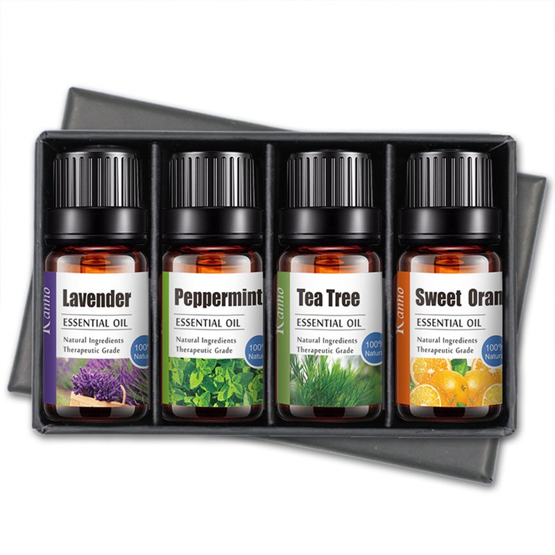 4Pcs Essential Oils Set Pure Essential Oils Gift Set for
