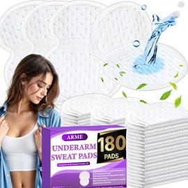 Arme 180 Pcs Armpit Sweat Pads, Underarm Sweat Pads for Women, Disposable Antiperspirant Sweat Pads for Under Arms, Arm Pit Sweat Guards, Invisible Sweat Free Armpit Protection for Hyperhidrosis