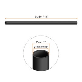 Rebower 21mm x 25mm PVC Pipe 14" Plastic Rigid Tubing Round High Impact Drain Pipe, [for Greenhouse Garden Home HVAC Plumbing] -Dark Grey