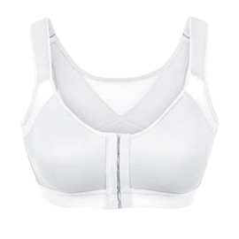 Jarseila Bra Women's Front Closure Bra Push Up Posture Correction Bra Yoga Bra Strong Support Sports Tops Bustier, White