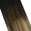 Ugeat Balayage Hair Extensions Micro Human Hair Dark Brown Mix