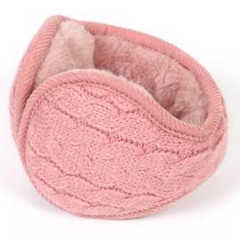 sy soul young Ear Muffs for Winter Women Warm Fuzzy Kint Earmuffs Foldable Cold Weather fur Ear Warmer Outdoor Unisex(Pink)