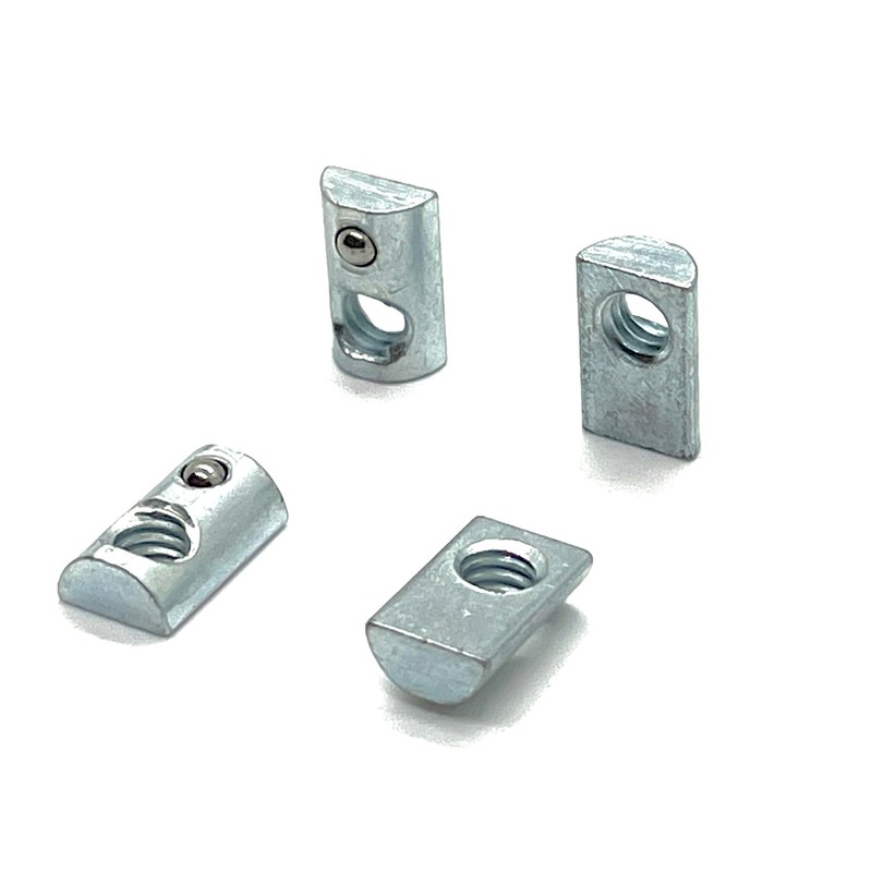 Roll-in T-Nut with Ball Spring | No Step | 1/4-20