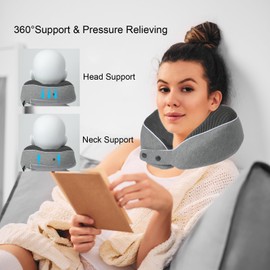 PKRANZYHKAL Travel Neck Pillows for Adults | Memory Foam Flight Pillows for Long Haul Flights | Ergonomic Design & Adjustable Width | Includes Eye Mask & Earplugs