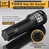 Aiourx 1/2-Inch Drive T80 Torx Bit Socket Set, Star Bit