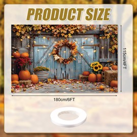 Fall Photography Backdrop, Autumn Pumpkin Harvest Backdrop Photo Props Thanksgiving Scarecrow Party Decorations for Thanksgiving Party Backdrop Birthday (B)