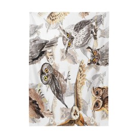 Dallonan Table Decoration for Party Owl Wildlife Watercolor Style Rectangle Table Cloth Polyester Tablecloth Square Table 60 Inch for Dinner Table Decor