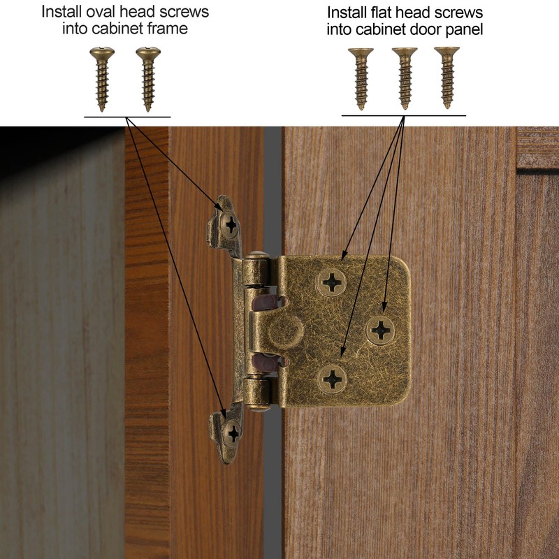 Vallecloud 10 Pack (5 Pair) Antique Brass Self Closing Cabinet