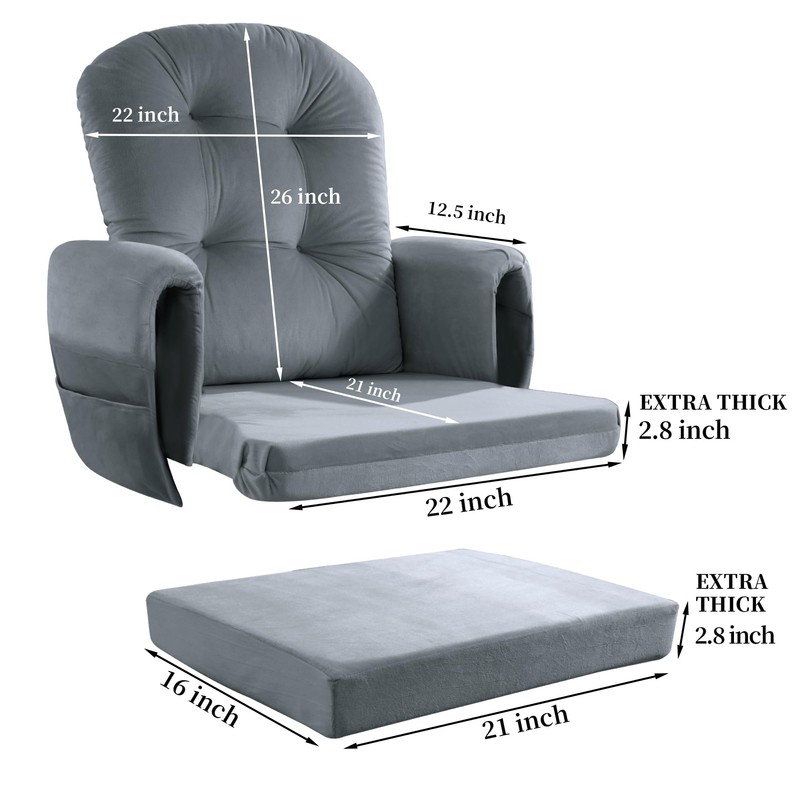 HOMBYS Glider Rocker Replacement Cushions 5 PCS with Storage Side