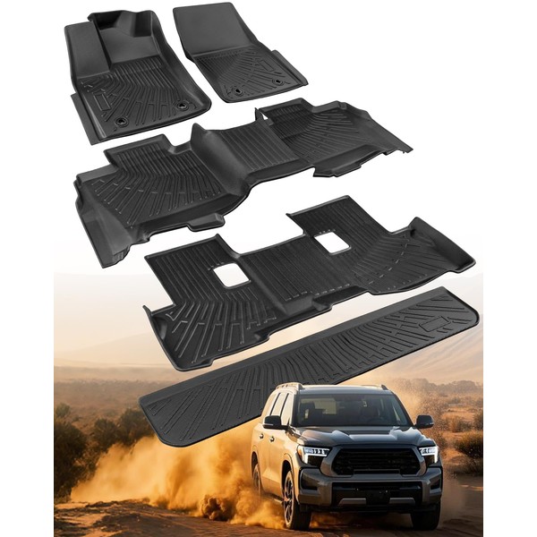 Floor Mats for Toyota Sequoia 2023 2024 (7-Seat), All Weather