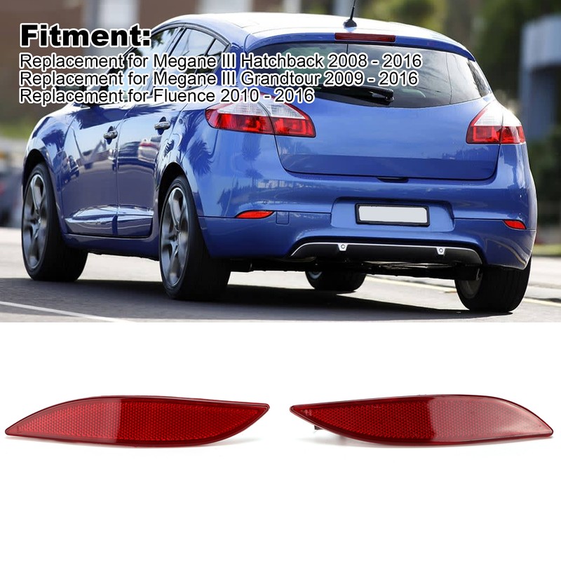 1 Pair Rear Bumper Reflectors 265650004R Parts Replacement for Megane