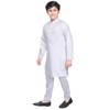 Desi Sarees Boys Plain Soft Blended Cotton White Kurta With