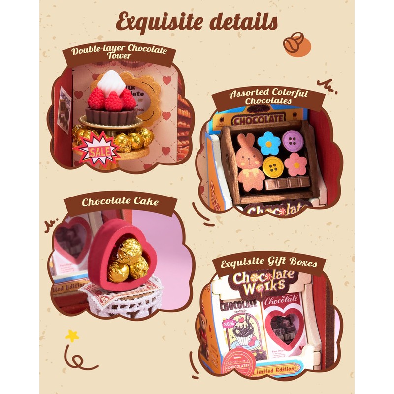 Rolife Chocolate Shop DIY Miniature House Kit