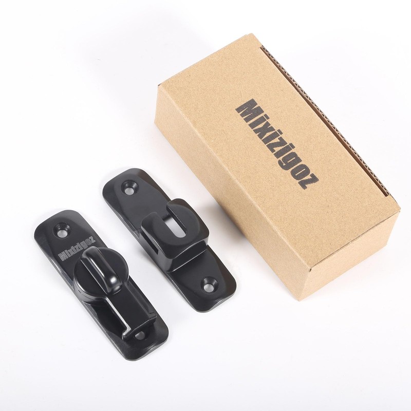 Mixizigoz Barn Door Lock, 90/180 Degree Flip Door Locks, Protect