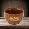 Wooden Rice Bowl Jujube Wood Anti Scald Exquisite Elegant Round