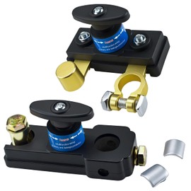 Battery Disconnect Switches 12V/24V, Heavy Duty Battery Shut Off Switch, Quick Disconnect Battery Cut Off Universal Switch for Automotive, Rv and Boat(2 Pack)