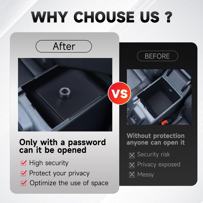 Kolasina Center Console Safe Vault Safe Box with Fingerprint Lock