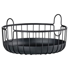 Zone Denmark Inu Small Metal Storage Basket for Kitchen, Bathroom, Children's Room, Home Office, Diameter 22 cm, Height 8 cm, Black