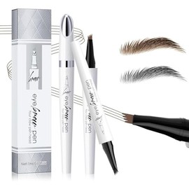 Lápiz de cejas impermeable con 4 puntas, 2024 Nuevo lápiz de cejas Microblading 3D Lápiz de contorno, lápiz de cejas mágico, natural, fino y de larga 