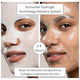 Global Beauty Care Mascarillas faciales, paquete de 10 (colágeno de hidrogel)