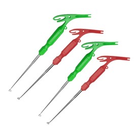 SagaSave Fishing Tying Tool Set, 4 Pieces Stainless Steel Hook Remover Detacher, Removal Disgorger, Multi-Purpose Tackle Tool for Easy Knot Tying Hook Removal