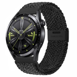 AidorMax Watch Straps - Quick Release Elastic Braided Watch Bands 20mm, Soft Breathable Nylon Replacement Strap with Adjustable Buckle for Smartwatches and Wristwatches Men Women (Graphite)