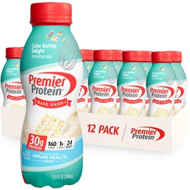 Premier Protein Premier Protein Shake, Cake Batter, 30g Protein, 1g Sugar, 24 Vitamins & Minerals, Nutrients to Support Immune Health, 11.5 Fl Oz, 12 Count