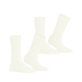 ESPRIT Women's Cloud 2-Pack Socks Breathable Organic Sustainable Cotton Plain 2 Pairs, White Off-White 2040