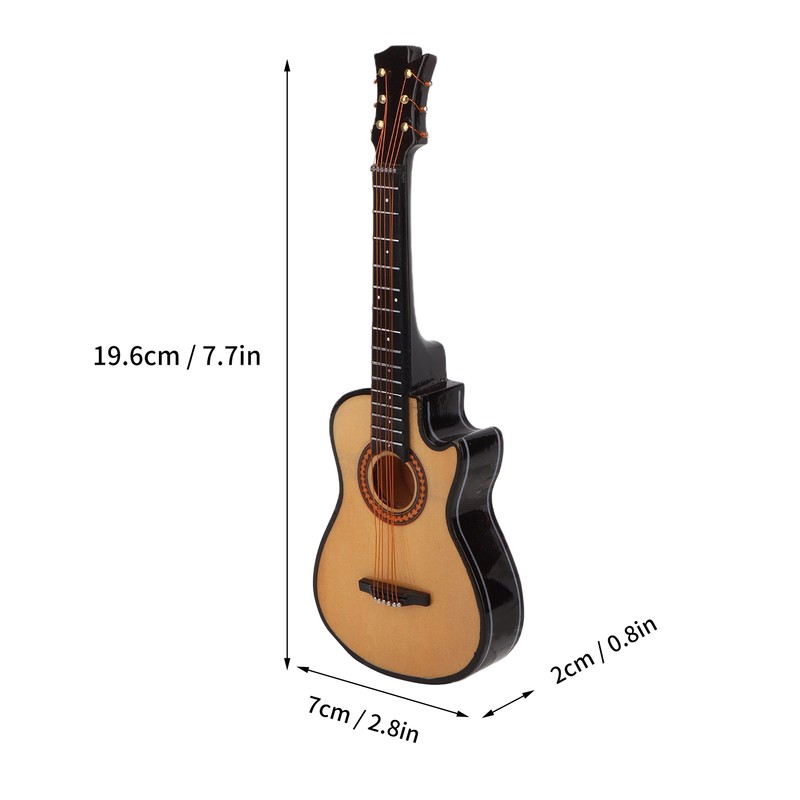 Minature Guitar Model Wooden Mini Musical Instrument Guitar Replica with